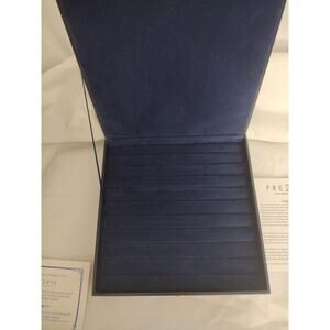 PreZerve FlexZorb Ring Jewelry Storage Box Navy Bonded Leather Anti Tarnish